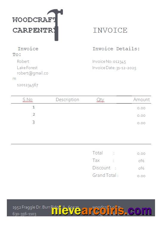 Free Carpentry Invoice